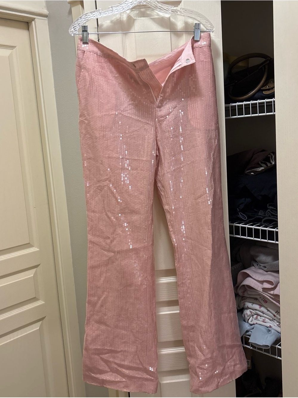 Kim Shui Blush Pink Sequin Trousers